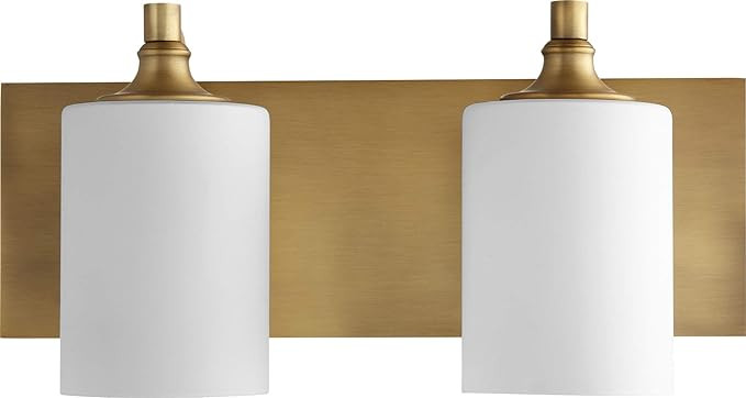 Quorum 5009-2-80 Transitional Two Light Vanity, Brass-Antique | Amazon (US)