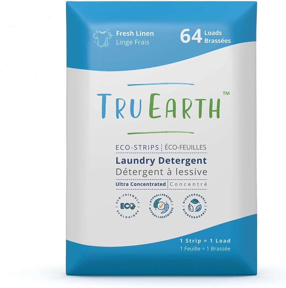 Tru Earth Laundry Detergent Sheets Eco-Strips for Sensitive Skin - Up to 128 Loads - 64 Count - H... | Amazon (CA)