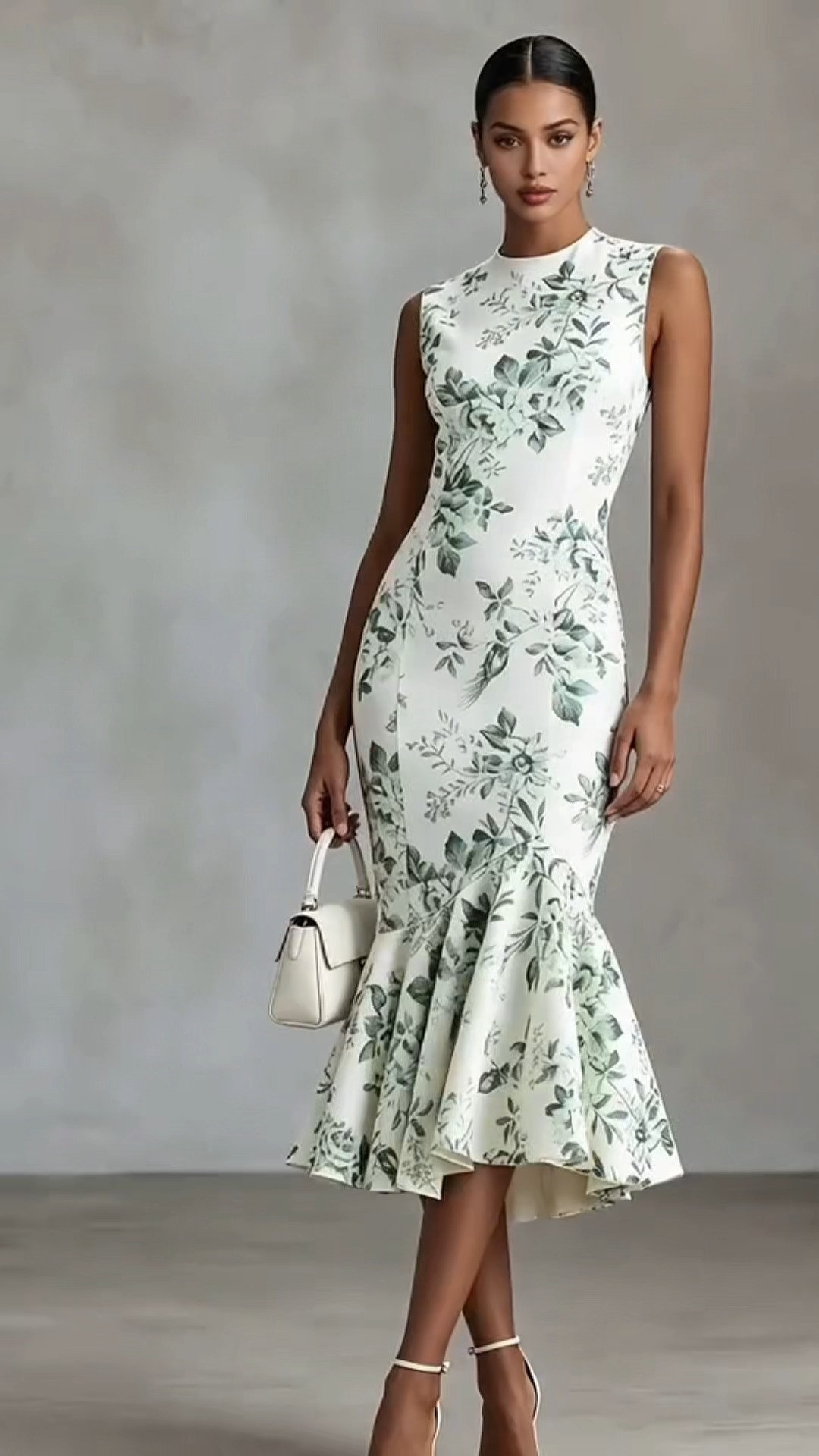 Green Botanical Print Sleeveless Mermaid Midi Dress
#MermaidDress #FloralMidiDress #WeddingGuestDress #SemiFormalOutfit #BotanicalPrint 
 

 #LTKootd #LTKOver40 #LTKWedding