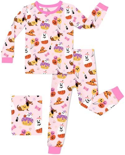 babee Reshinee Bamboo Viscose Toddler Girls Kids Pajamas Halloween Puppy Pjs Long Sleeve Snug fit 18M-24M 2pcs Soft Jammies | Amazon (US)