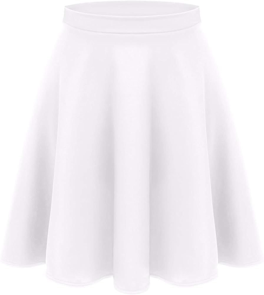 Women's Midi Skirt Flared Stretch Skirt for Women Reg & Plus Size. Casual A line, Basic Everyday ... | Amazon (US)