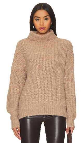 Ashley Turtleneck Sweater in Camel | Revolve Clothing (Global)