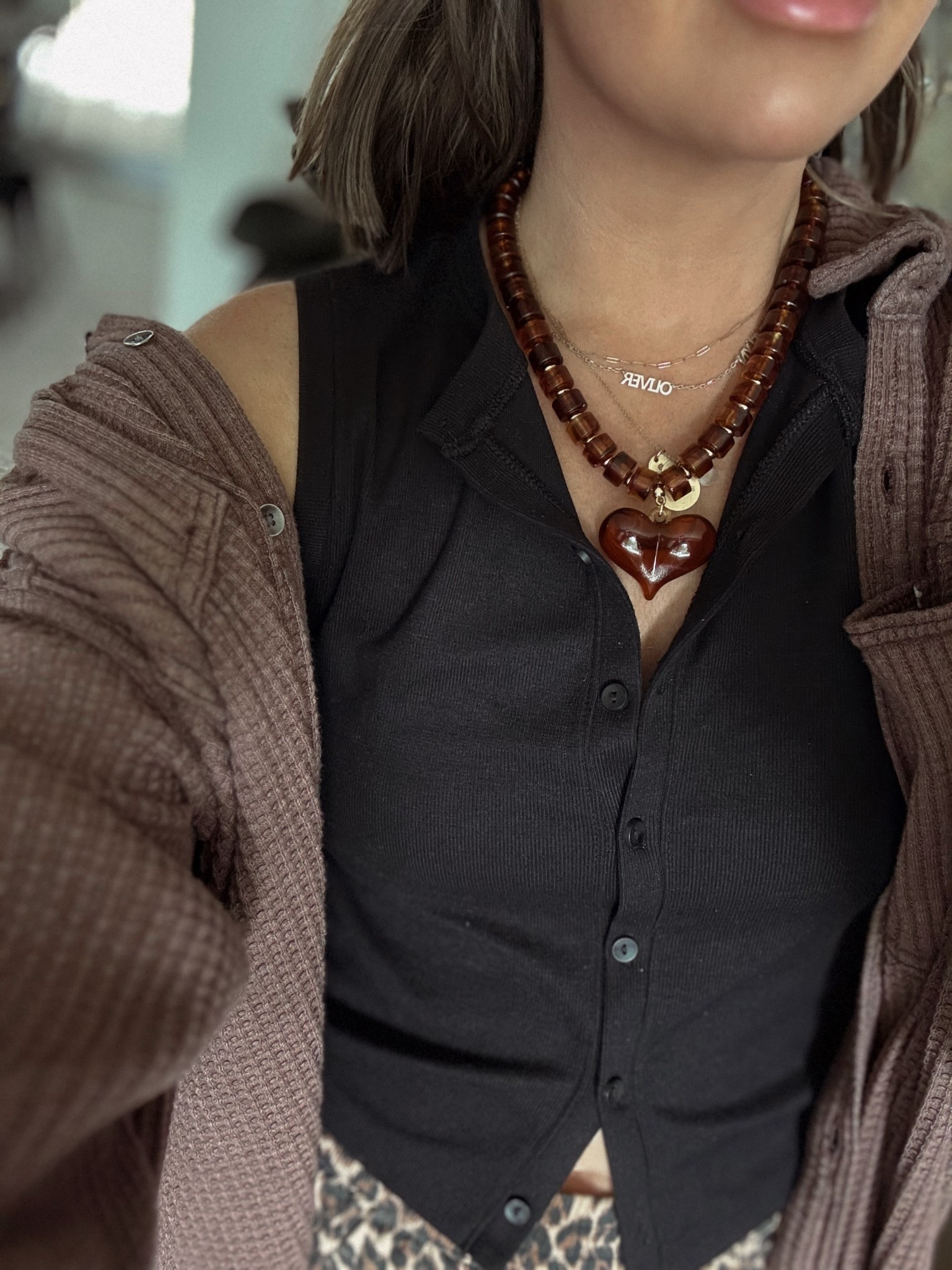 The prettiest necklace! A dupe for a more expensive brand. Have been wearing daily since I got it!!! 🤎🤎 

Oversized necklace, fall necklace, necklaces for fall, brown heart necklace, brown beaded jewelry 

#LTKSeasonal #LTKFindsUnder50