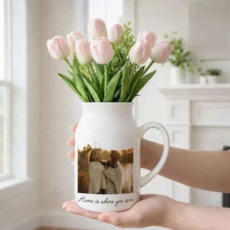 Personalized Mom Photo Vase, Custom Mom Portrait Ceramic Flower Vase, Mothers Day Gift for Mom, F... | Etsy (US)