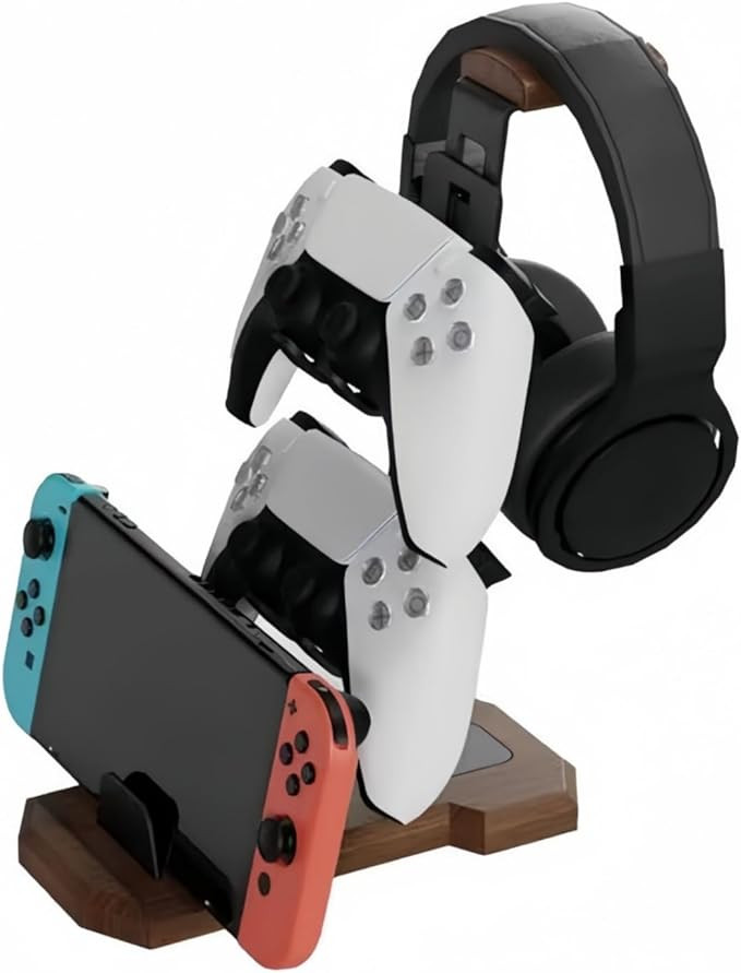 Gaming Controller Holder Wood Headphone Stand for Desk Gaming Equipment Desk Accessories Controll... | Amazon (US)