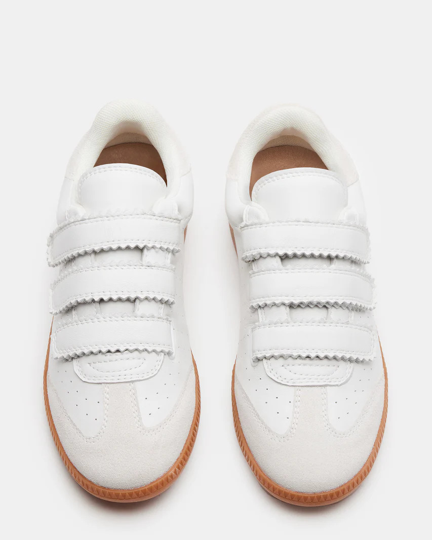 MOMENTUM White Velcro Low-Top Sneaker | Women's Sneakers | Steve Madden (US)