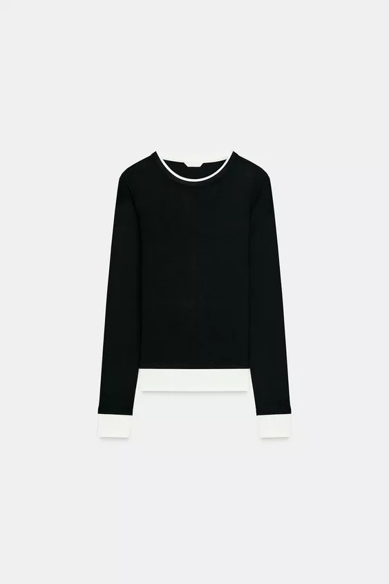 MOCK LAYER CONTRAST T-SHIRT | Zara UK