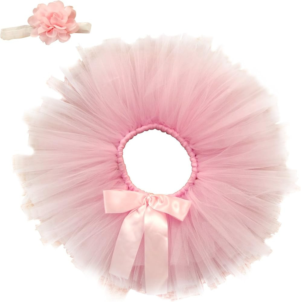 Newborn Girls Photo Photography Prop Tutu Skirt Headband Outfits | Amazon (US)