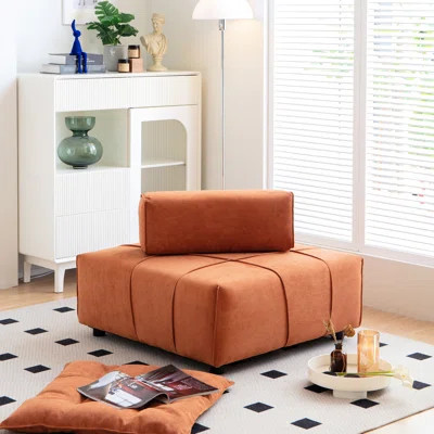 Modular Sectional Armchair With Removable Back Cushion. Contemporary Irregular Fashion. Enjoyable . Suede Soft Touch. Versatile Seating Options Availa | Wayfair North America
