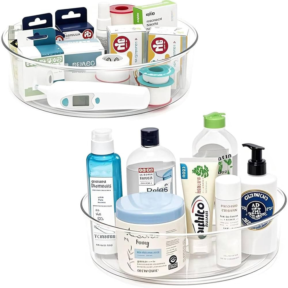 2 Pack Lazy Susan 11.5" Inch Turntable Organizer Organization Storage Container Bins Spice Rack C... | Amazon (US)