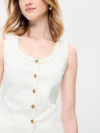 Sleeveless Longline Denim Vest | Old Navy (US)