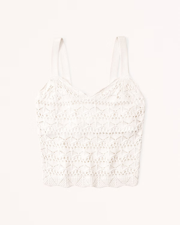 Crochet V-Neck Tank | Abercrombie & Fitch (US)