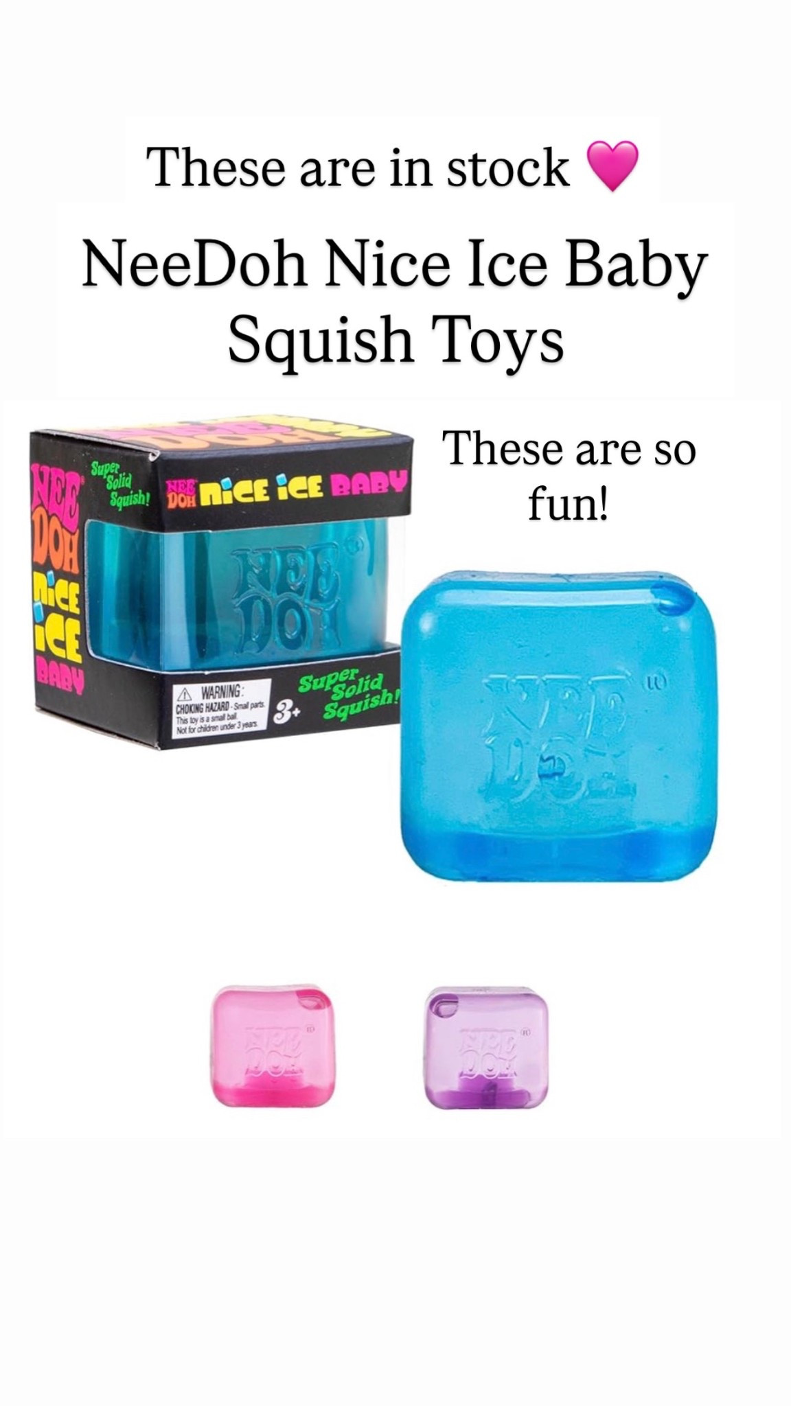 Schylling NeeDoh Nice Ice Baby - Sensory Squeeze Toy - Super Solid Squish - 1.25" Wide - Color May Vary (Pack of 1)

#LTKKids