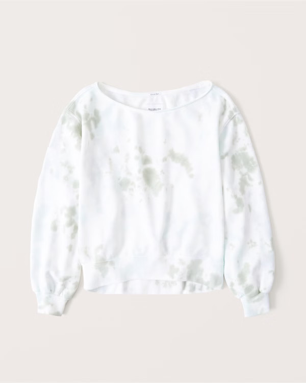 Tie-Dye Terry Boatneck Crew Sweatshirt | Abercrombie & Fitch (US)