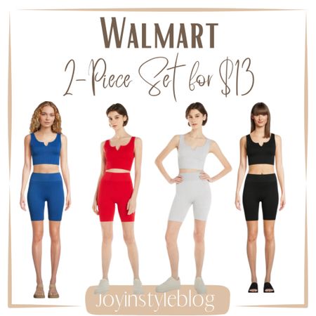 $13 Walmart No Boundaries Juniors Seamless Cropped Tank Top and Bike Shorts Set, 2-Piece, Sizes XS-XL / workout outfit / summer outfit 

#LTKfitness #LTKfindsunder50 #LTKActive