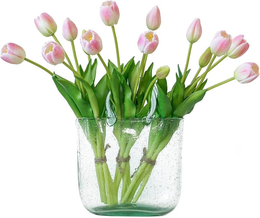 15pcs Artificial Tulips Flowers,Real Touch Latex Bouquet,Fake Tulips for Office Wedding Party Hom... | Amazon (US)