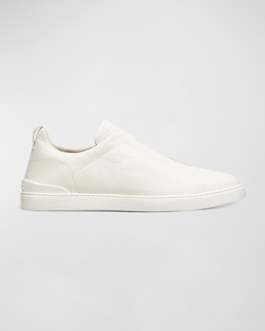 Men's Triple Stitch Deerskin Leather Sneakers | Neiman Marcus