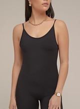Black Strappy Scoop Neck Unitard – Auriella | 4th & Reckless