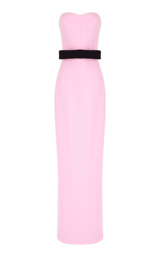 Noéle Bow-Detailed Crepe Strapless Maxi Dress | Moda Operandi (Global)