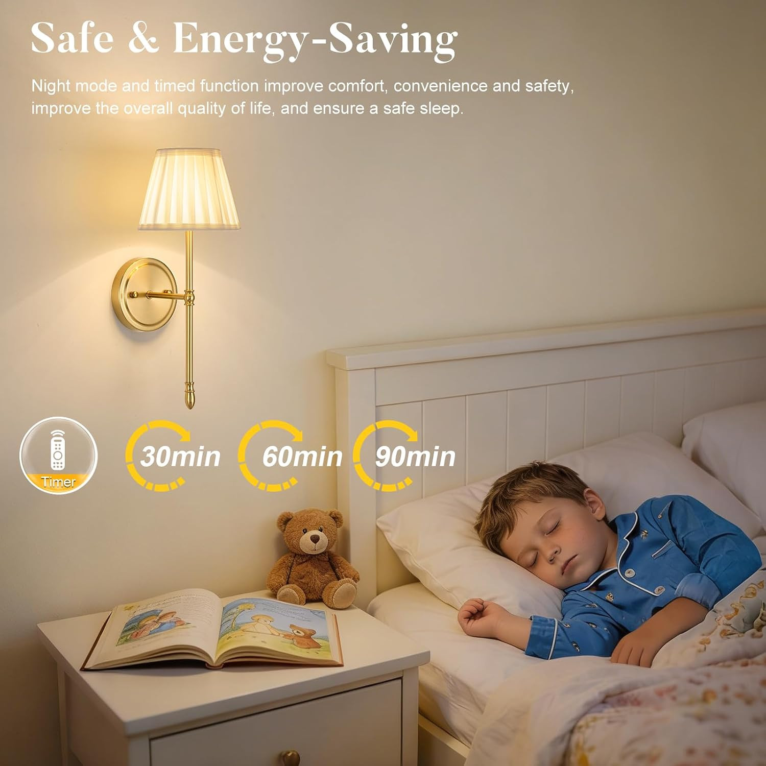 Battery Operated Wall Sconces Set of 2, Gold Wireless Wall Lights with 10000mAh Dimmable Led Buld... | Amazon (US)