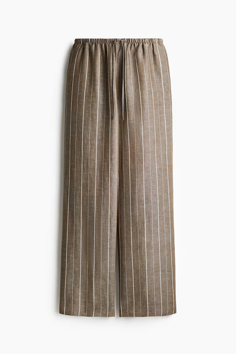 Straight linen-blend trousers | H&M (UK, MY, IN, SG, PH, TW, HK)