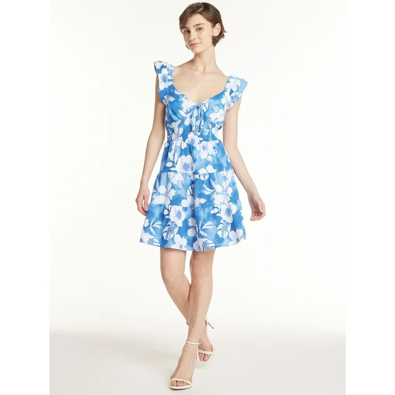 Madden NYC Juniors’ Smocked Dress with Back Cut Out, Sizes XS-XXXL | Walmart (US)