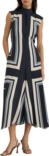 Reiss Lissy Printed Mock Neck Dress | Nordstrom | Nordstrom