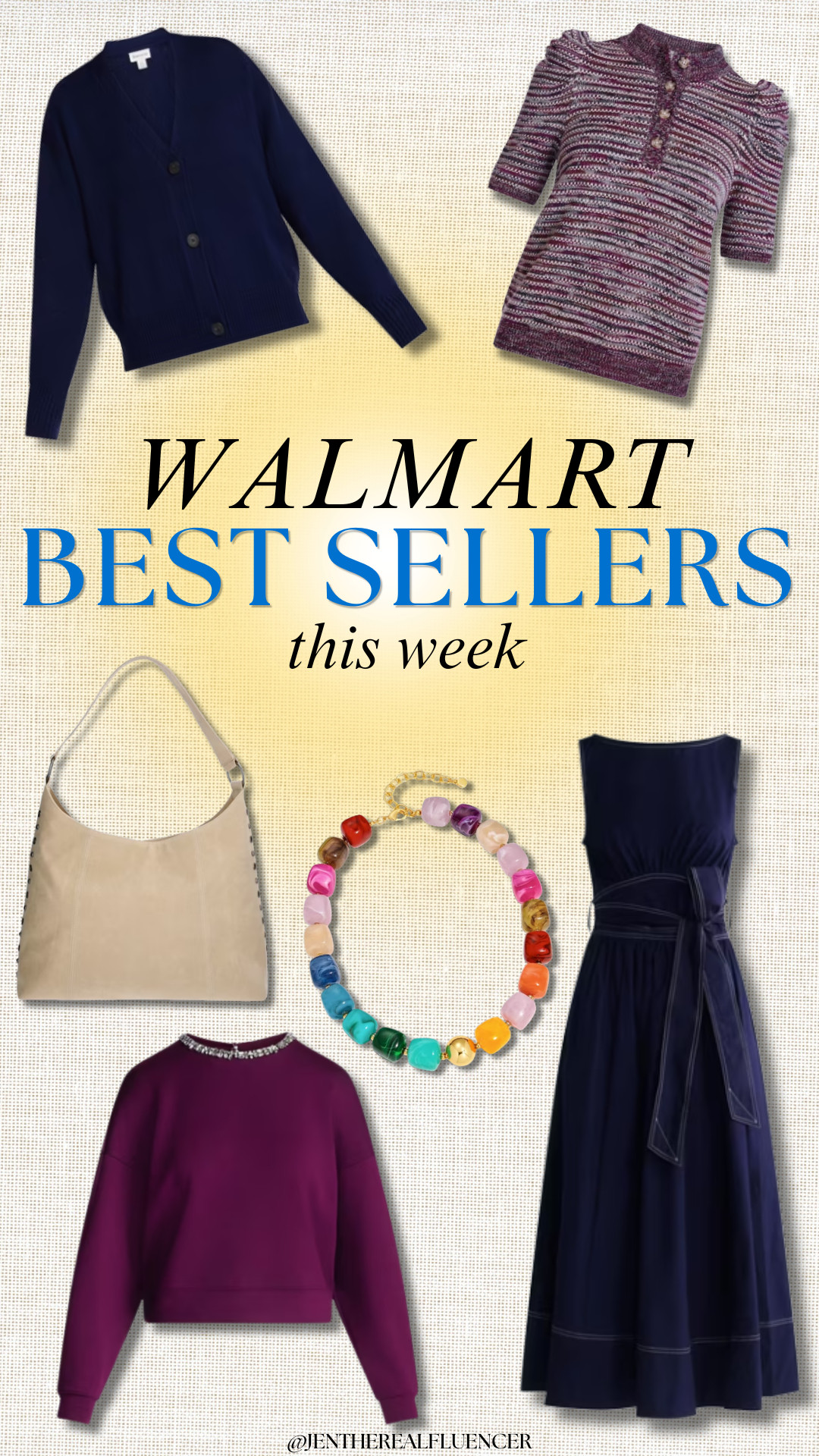 You're LOVING These Walmart Finds✨

Scenario Dark Navy Button Front Lightweight Cardigan 

Scoop Wine Fusion Scubaknit Embellished Sweatshirt

Free Assembly Darkest Navy Cotton Boatneck Maxi Dress

Scenario Berry Multi Henley Sweater with Puff Sleeves 

No Boundaries Beige Faux Suede Studded Moto Hobo Bag (CLEARANCE for $7.50!) 

Square Light Colorful Beads Chunky Beaded Necklace

 

 #LTKootd #LTKMidsize #LTKWorkwear
