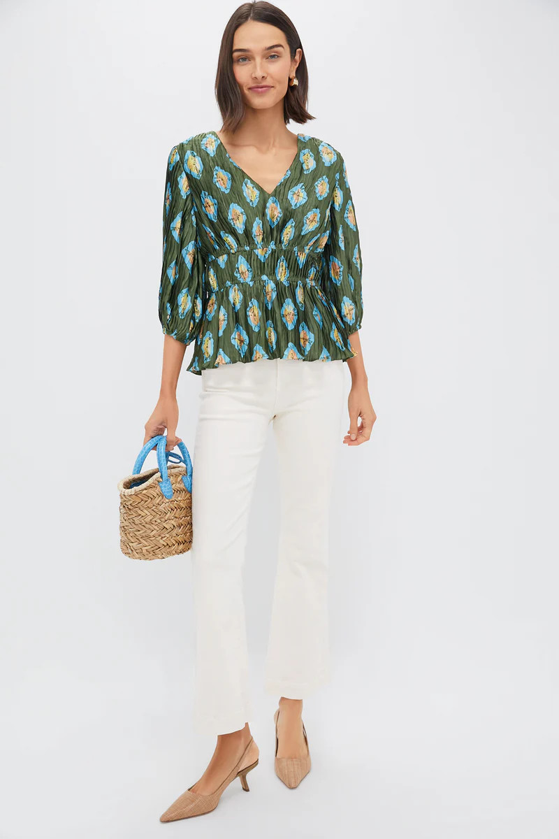 Olive and Aqua Diamond Maisy Blouse | Tuckernuck (US)