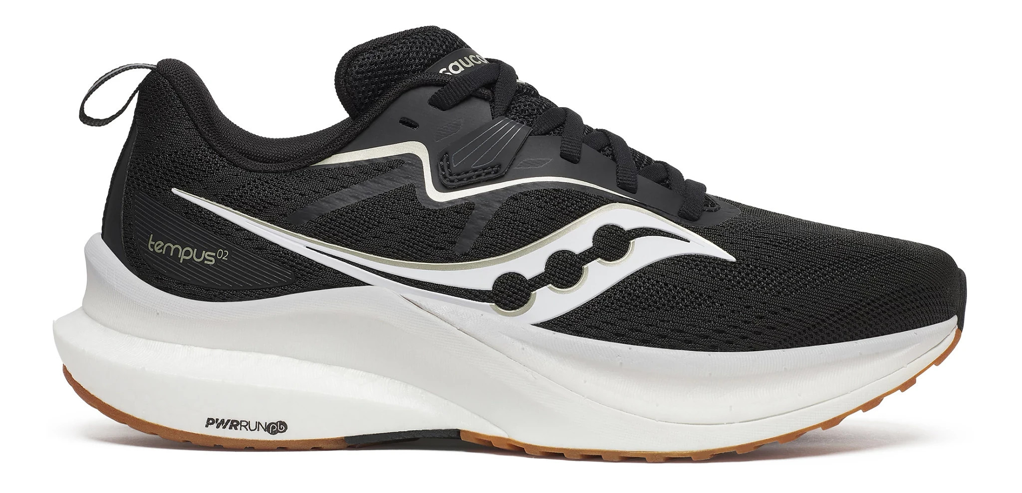 Women's Saucony® Tempus 2 :: Effortless, super-fueled bounce, in a supportive shoe. - Black / White, Size: 8, Medium | Footwear - Road Runner Sports | Road Runner Sports