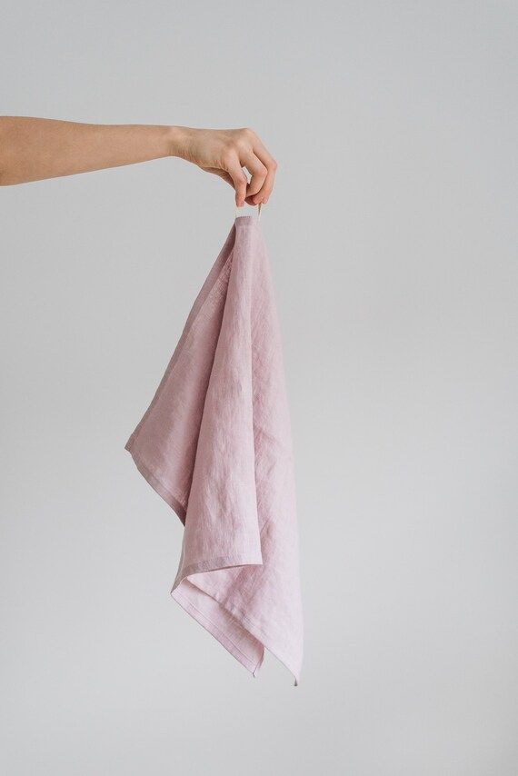 Linen tea towel set of 4Pink linen tea towelFlax kitchen | Etsy | Etsy (US)