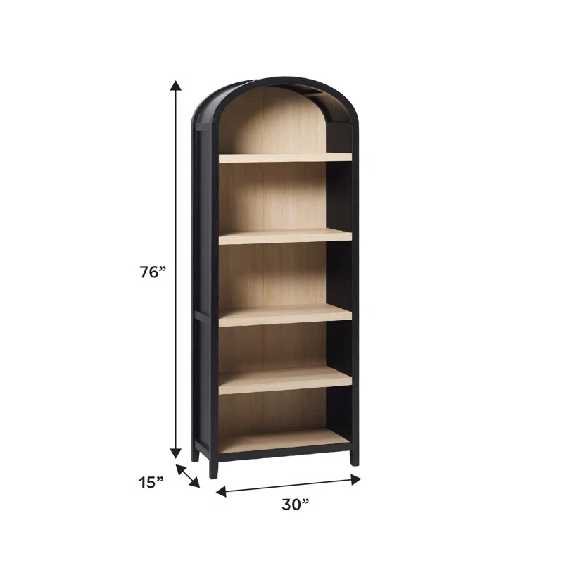 Sitarski Curved Arch 5-Shelf Bookcase | Wayfair North America