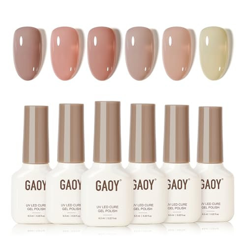 GAOY Jelly Gel Polish Set, Silky Cream Pink Nude Shades, Sheer Long Lasting Gel for for Everyday & Wedding Manicure | Amazon (US)