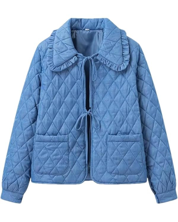Vimida Women's Quilted Lightweight Jackets Long Sleeve Winter Cropped Cotton Padded Coat Jacket B... | Amazon (US)