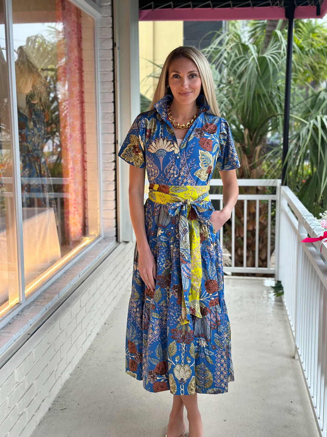 Kristina Dress Blue Floral | Just Darviny