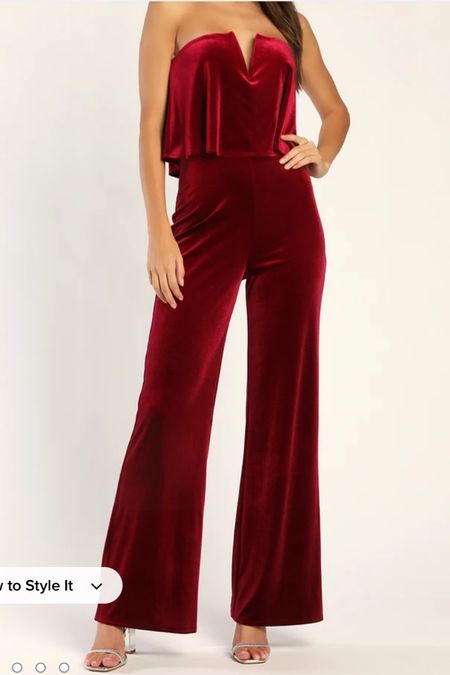Holiday outfit, christmas outfif, velvet jumpsuit, fall outfits, holiday dress, wedding guest dress, holiday party outfit, velvet dress 

#LTKstyletip #LTKHoliday #LTKunder100