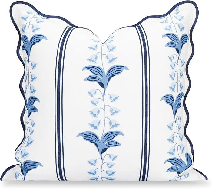 Hofdeco Premium Coastal Hampton Patio Indoor Outdoor Throw Pillow Cover Only, 20"x20" Water Repel... | Amazon (US)