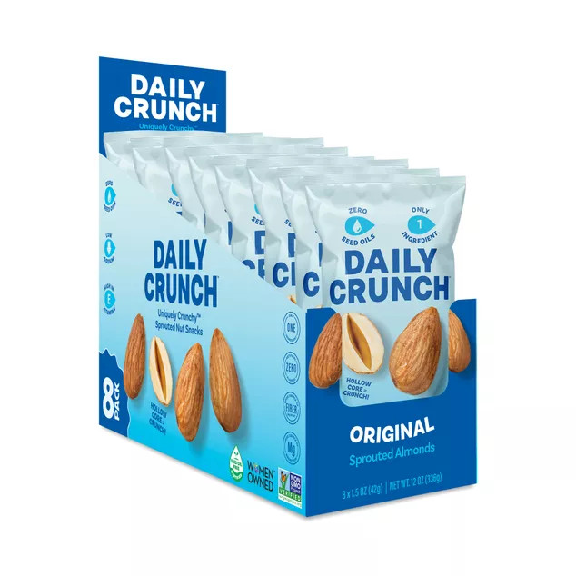 Daily Crunch Snacks, Sprouted Almonds, Original Snack Packs | Thrive Market