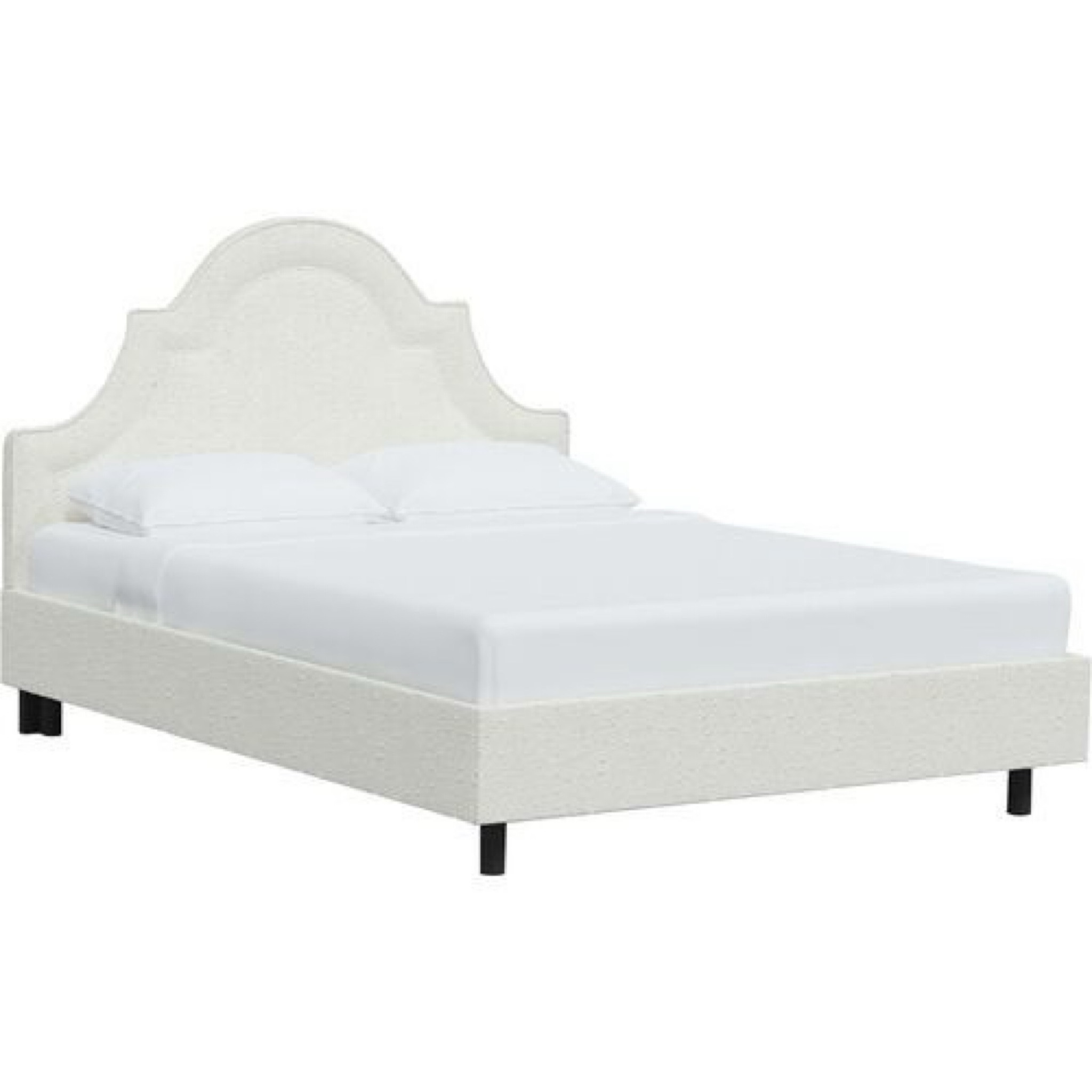 White upholstered bed 