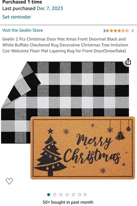 Things I’ve bought recently for the house. 2 piece Christmas door mat outdoor 

#LTKSeasonal #LTKhome