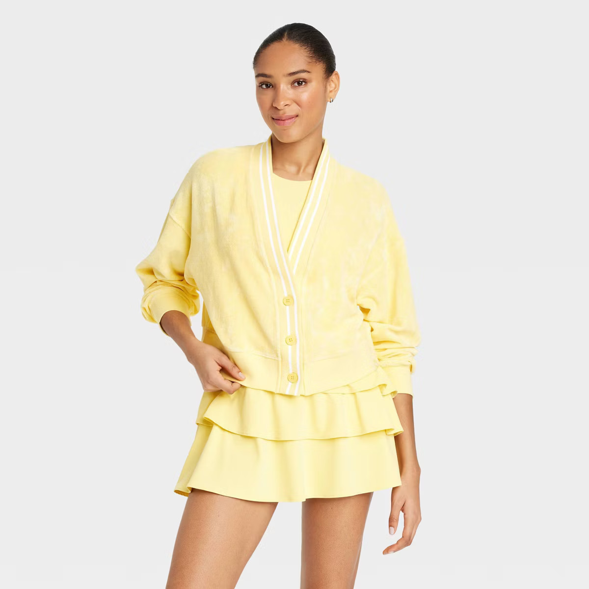 Women's Towel Terry Cardigan - JoyLab™ White M | Target