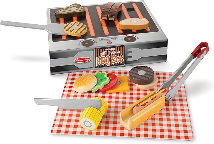 Melissa & Doug Grill and Serve BBQ Set with Pretend Play Toy Food & Kids Play Kitchen Accessories... | Amazon (US)