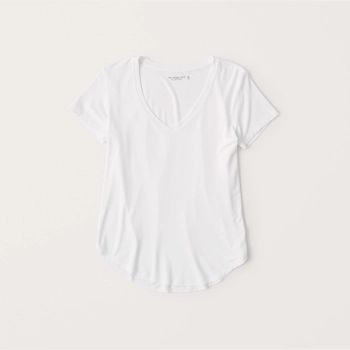 Women's Drapey V-Neck Tee | Women's Clearance | Abercrombie.com | Abercrombie & Fitch (US)
