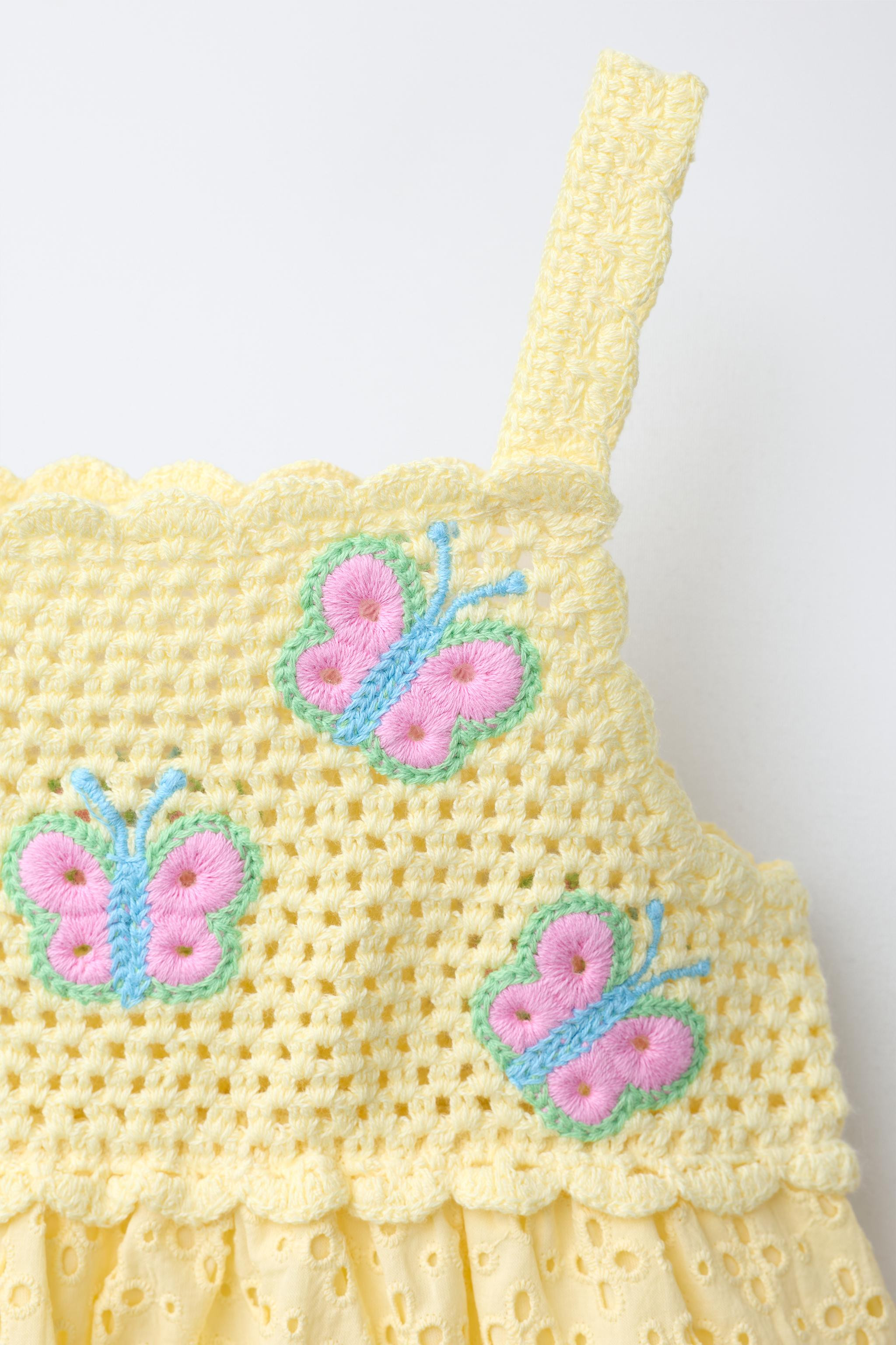 CROCHET BUTTERFLY COMBINATION DRESS | Zara US