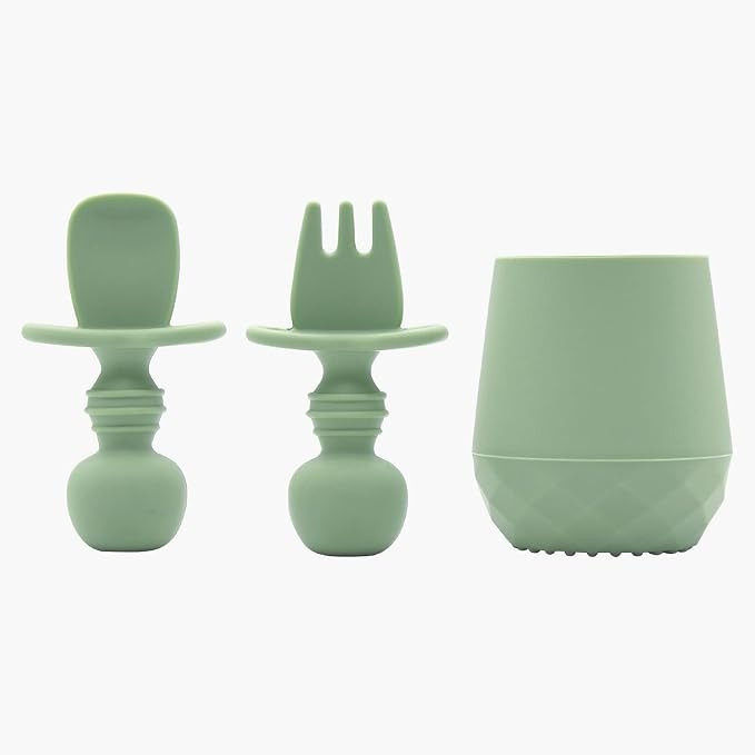Tooshka Silicone Baby Utensils & Tiny Cup - Bpa Free - Baby Led Weaning - Baby Spoon, Fork & Trai... | Amazon (US)