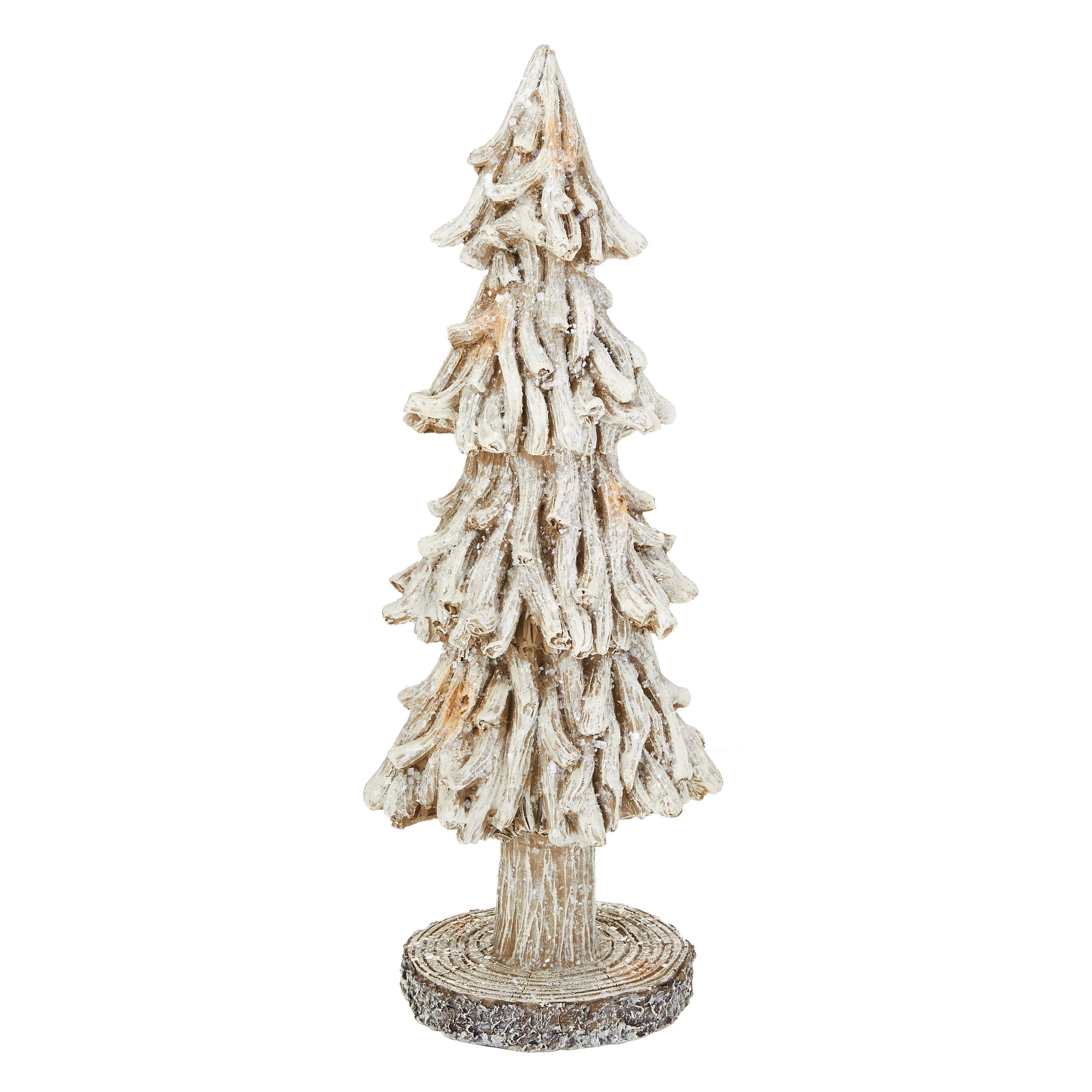 Holiday Time Large White Poly Resin Pine Tree; Tabletop Christmas Decoration; 15.2"H - Walmart.co... | Walmart (US)