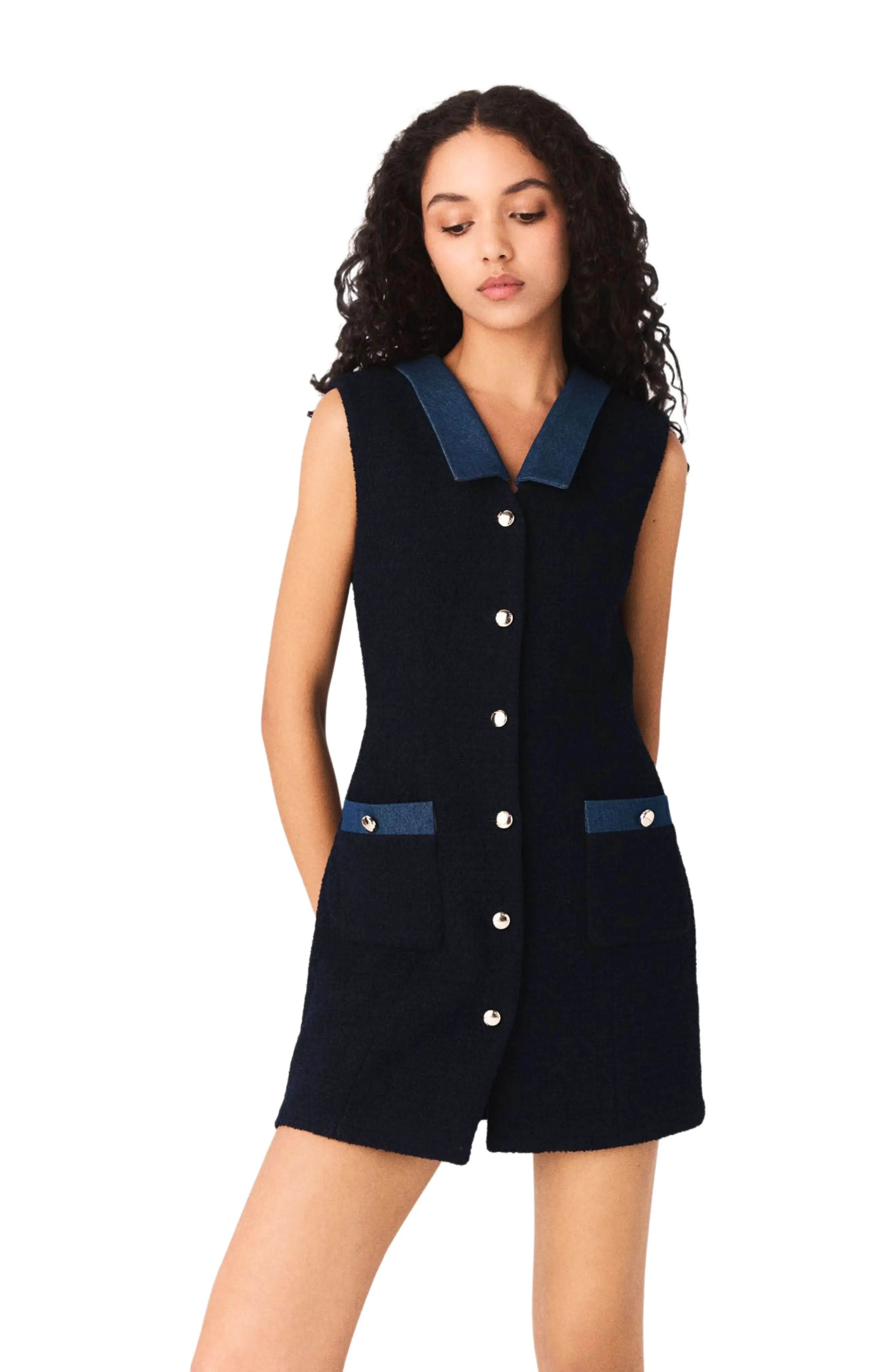 Tweed dress with denim details (Women) | Nordstrom | Nordstrom