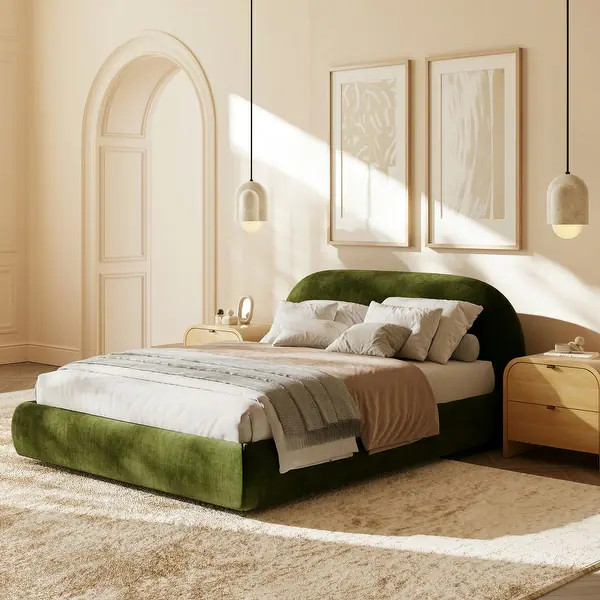 Poly & Bark Genoa Bed - Fully Upholstered with Rounded Profile | Bed Bath & Beyond