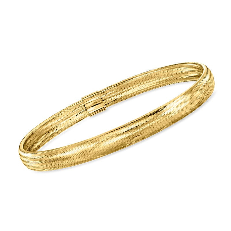 Italian 10kt Yellow Gold Mesh Stretch Bangle Bracelet | Ross-Simons