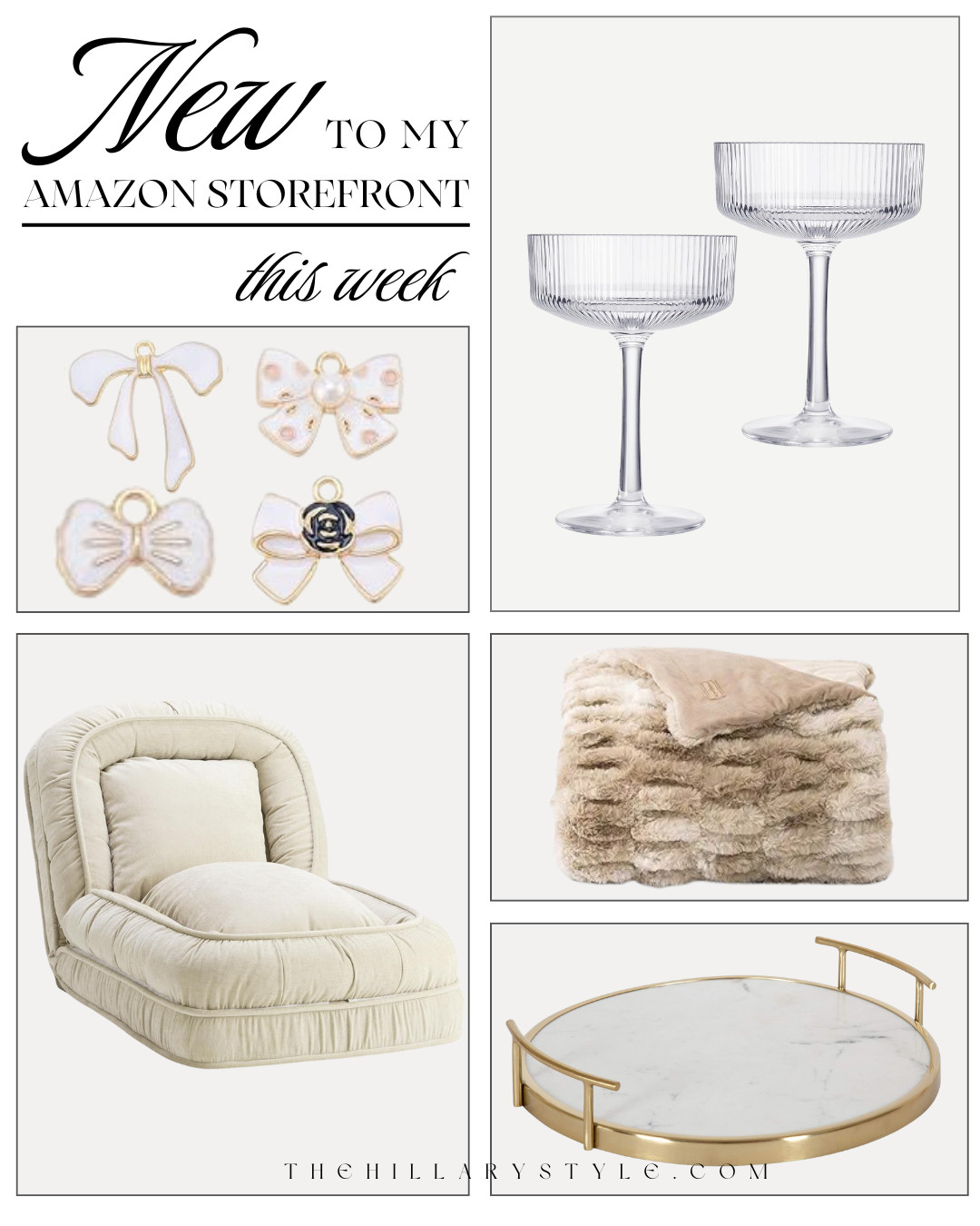 New to My Amazon Storefront This Week ✨
Fresh, cozy, and chic home finds — luxe textures, soft neutrals, elegant glassware, and little bow details that elevate every corner of your space🤍 

 #LTKHoliday #LTKSeasonal #LTKHome